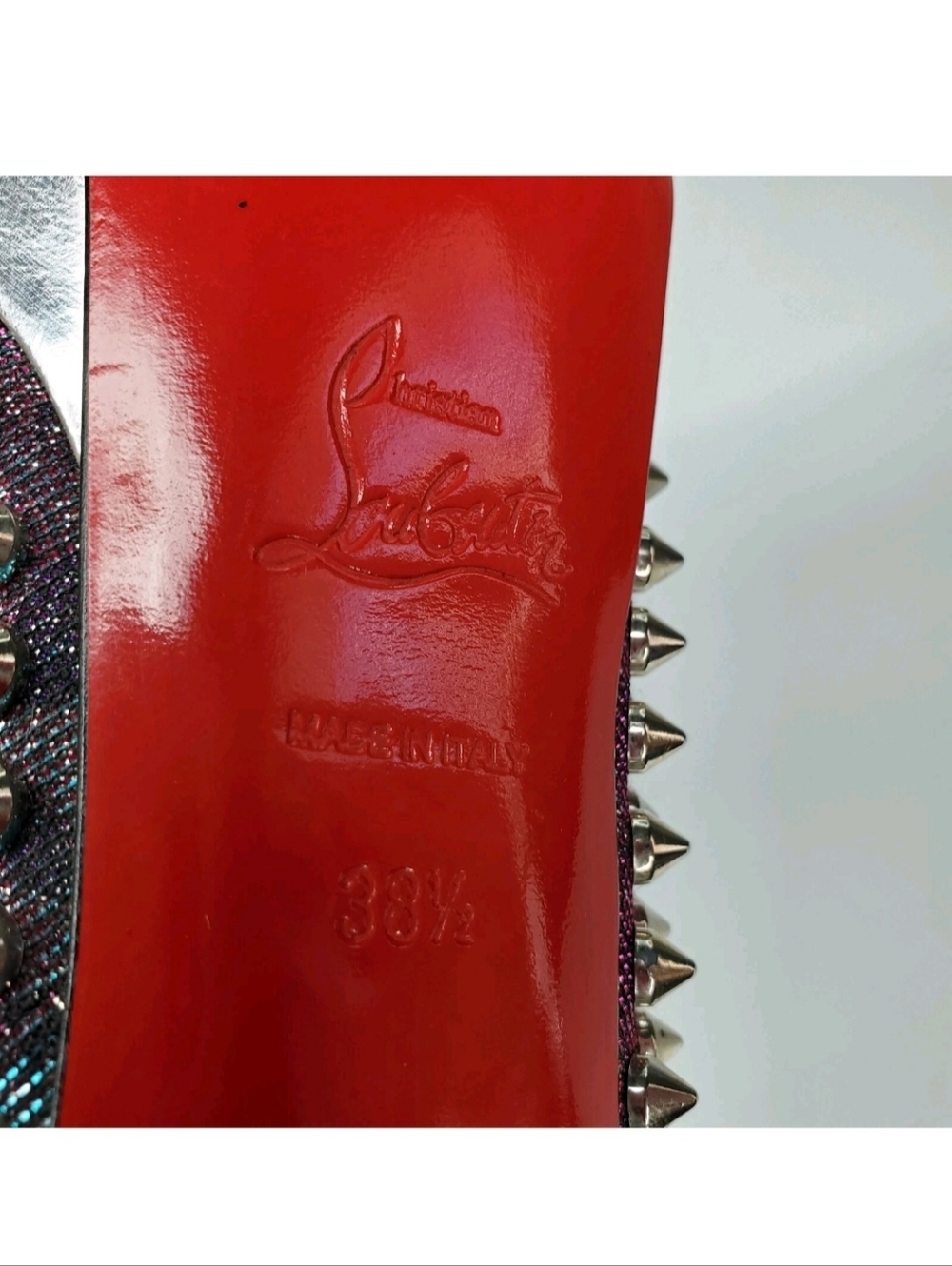 Christian Louboutin Metallic Lady Peep Spikes 150 Pumps - Picture 7 of 8